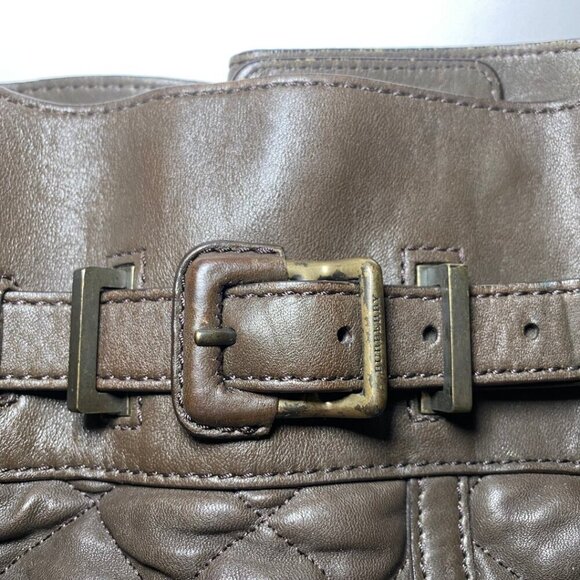 BURBERRY Enmore Quilted Brown Leather Bag - Picture 5 of 13